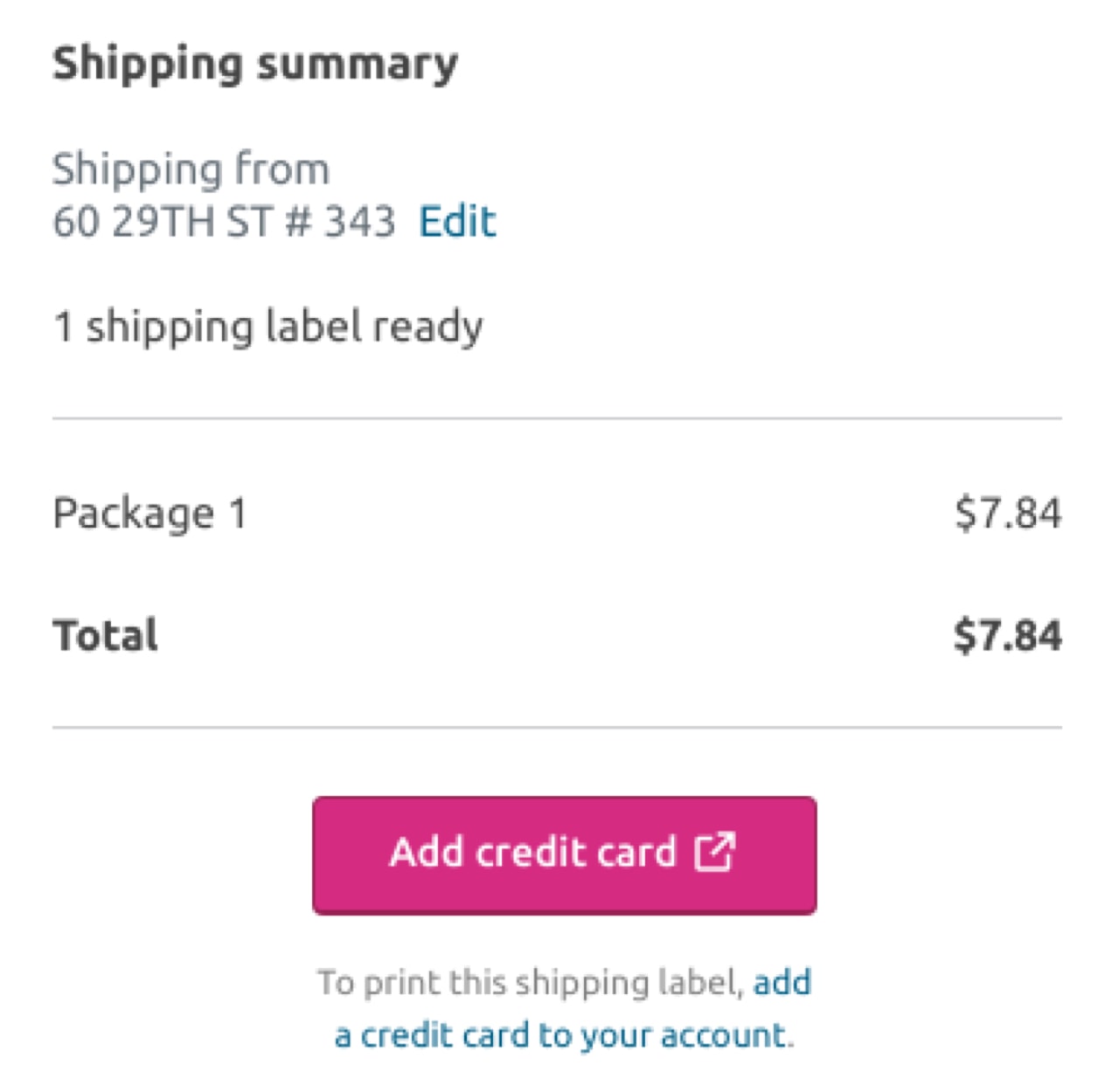 Shipping summary screen with WooCommerce Shipping