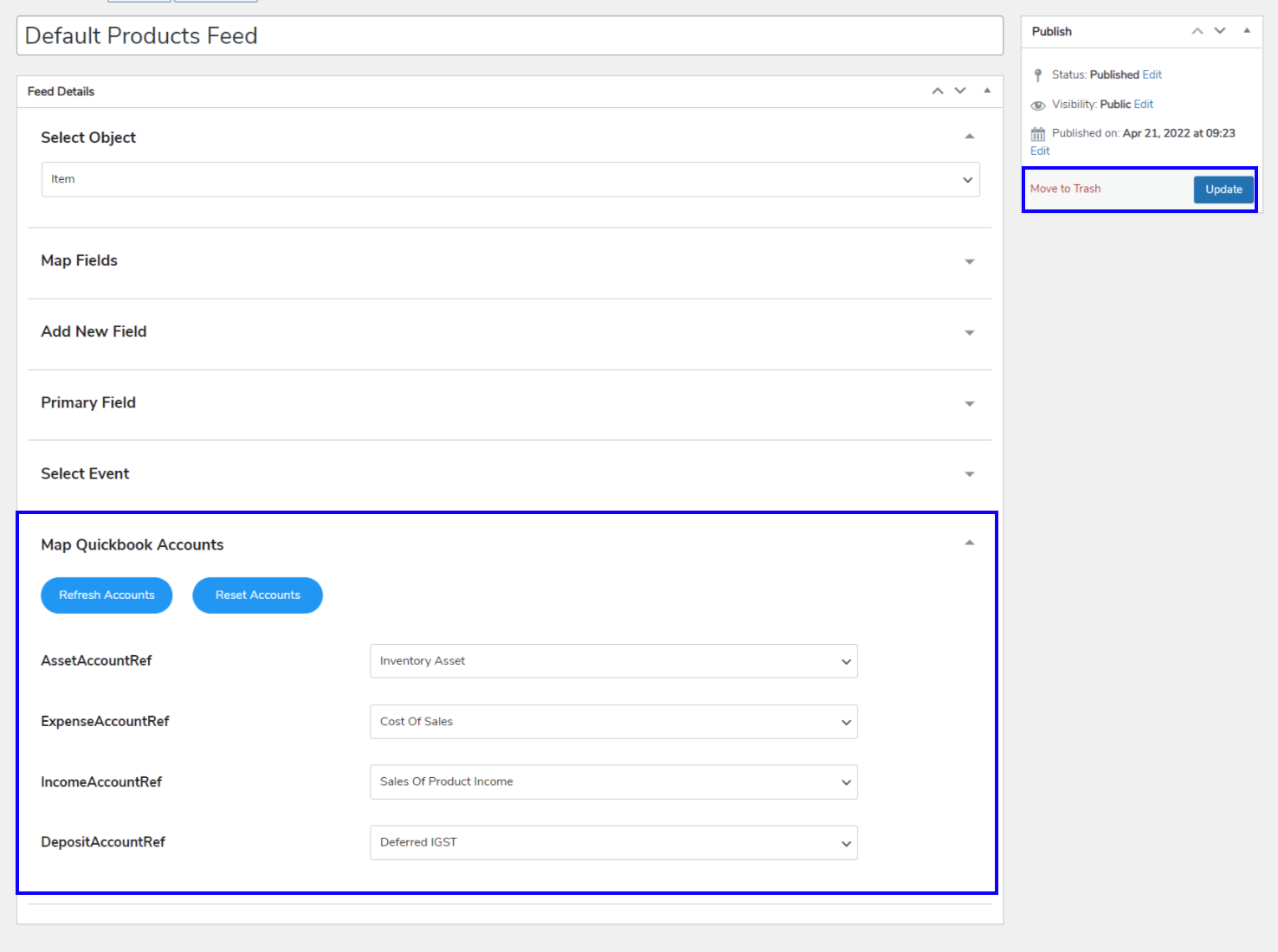 account mapping