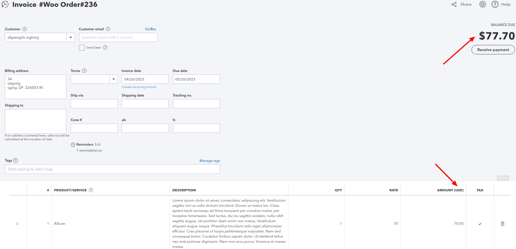 invoice currency