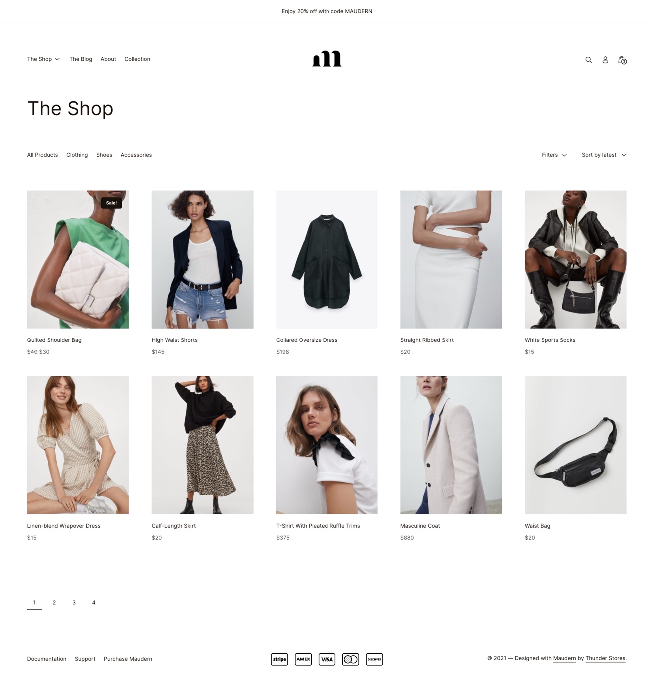 Maudern ― Minimal Fashion & Clothing WooCommerce Theme