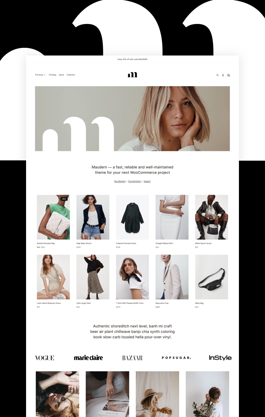 Maudern ― Minimal Fashion & Clothing WooCommerce Theme