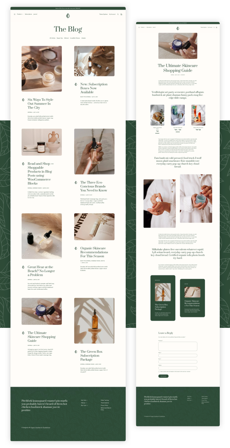 Organic Goodness - Beautiful Blog Layouts