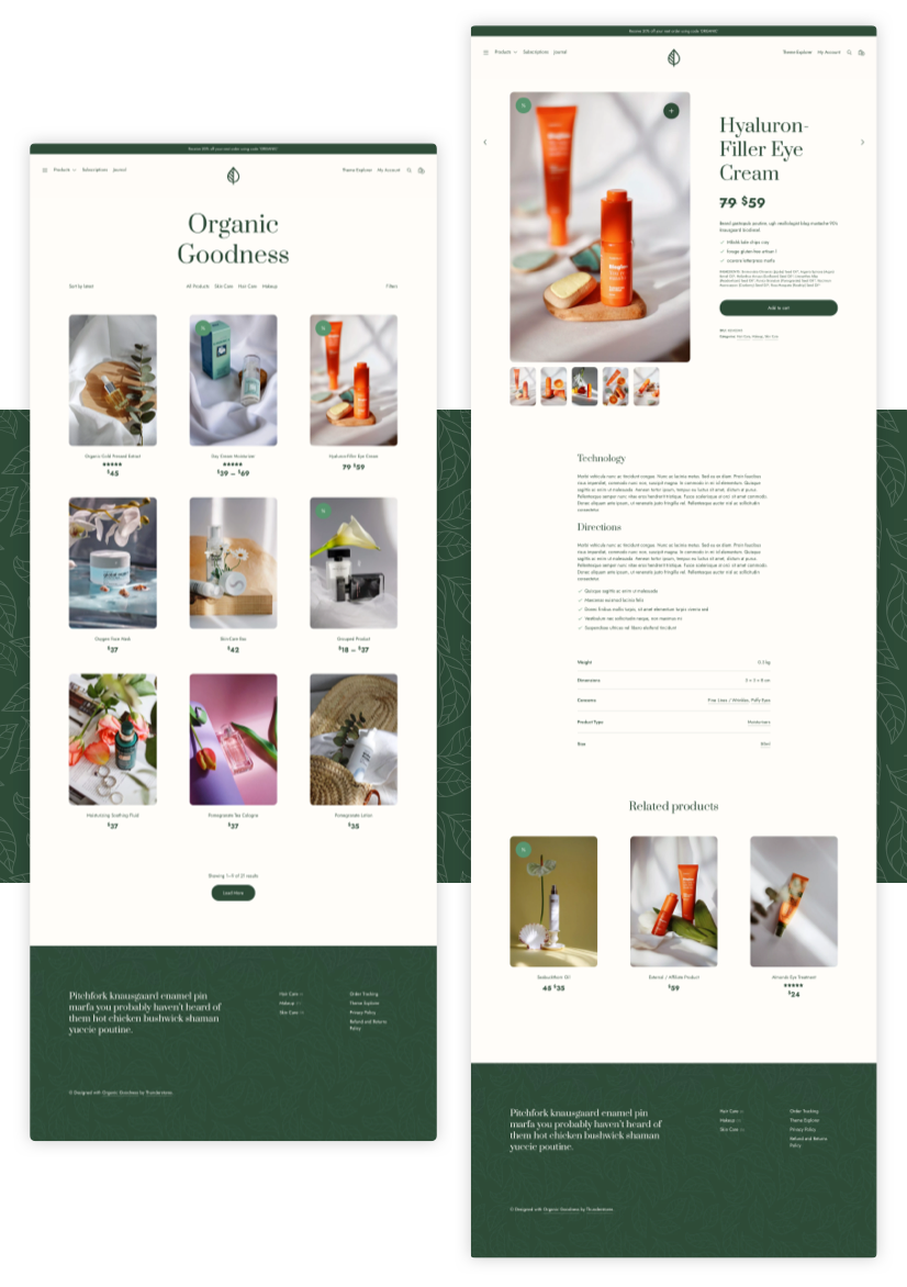 Organic Goodness Health and Beauty Theme - Shop Layouts