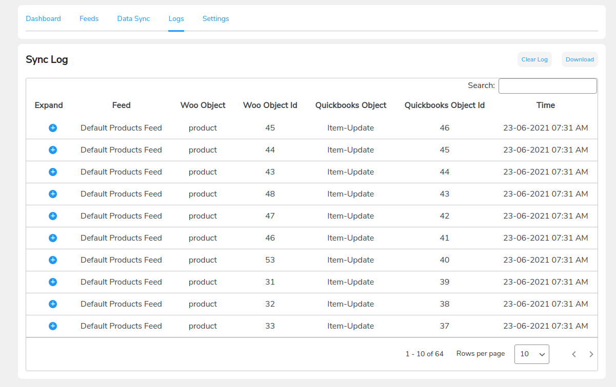 quickbooks woocommerce integration logs