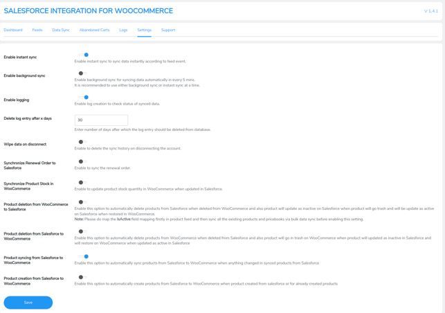 salesforce setting