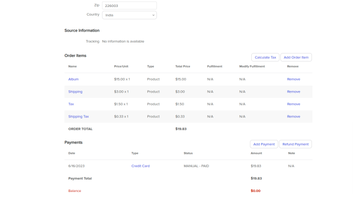 shipping and tax syncing