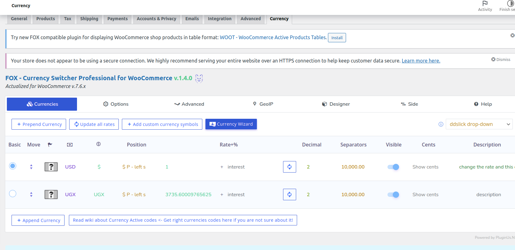 fox switcher plugin settings