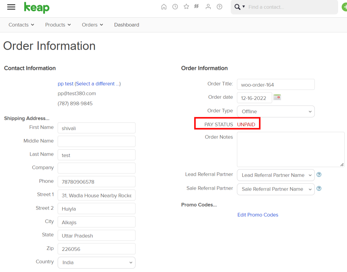 Keap Integration for WP Swings