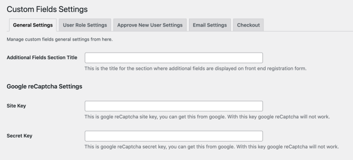 general settings