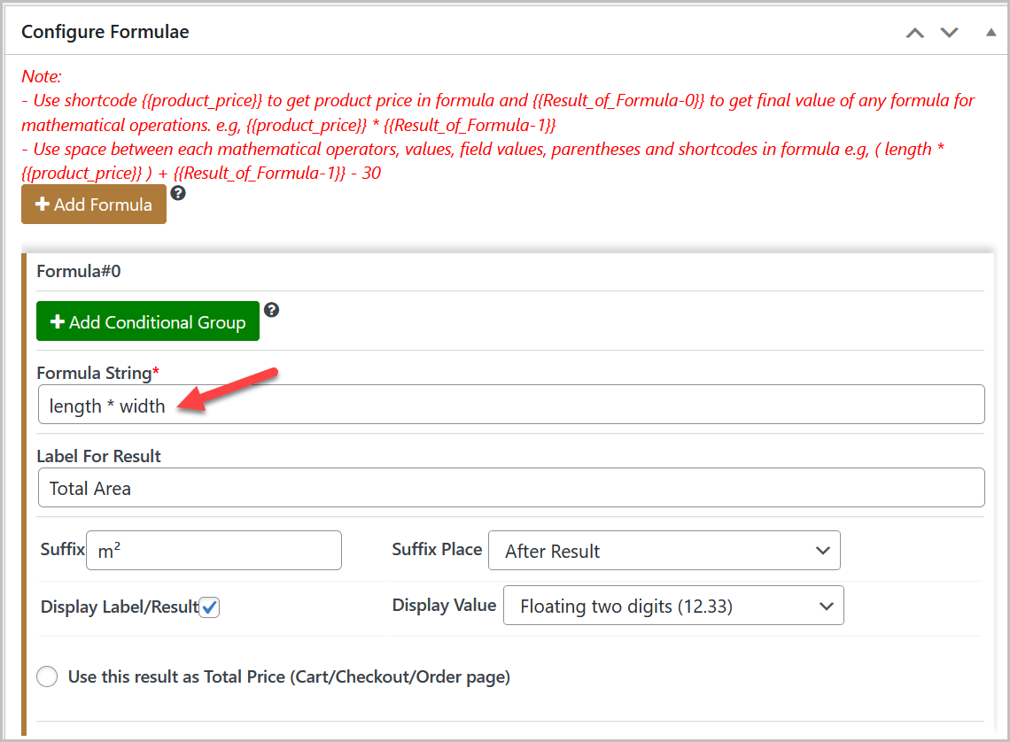WooCommerce Price & Measurement Calculator by Formula Plugin