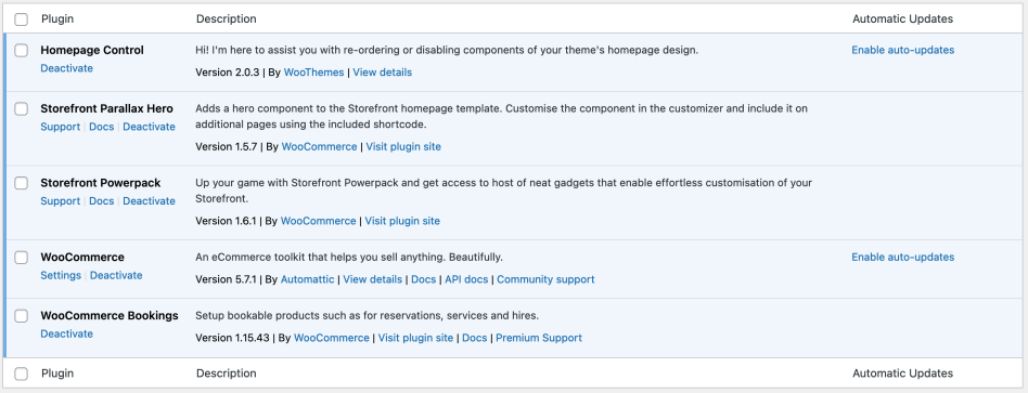 An image showing the plugins mentioned in the Required Plugins section. 
