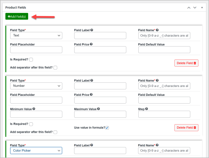 WooCommerce price calculator by formula