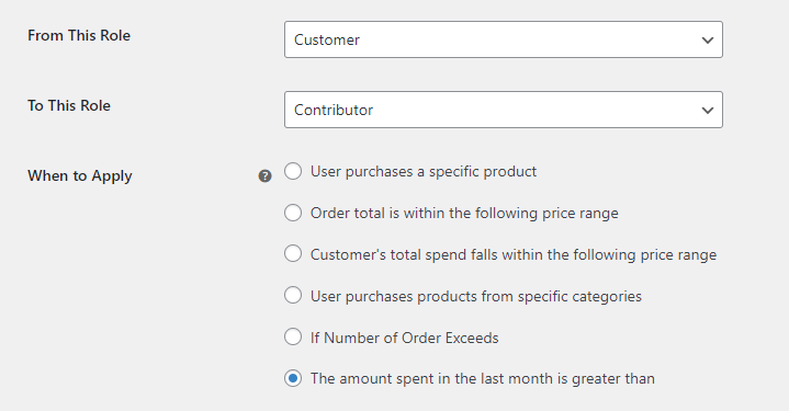 Set conditions to Switch User Roles Automatically