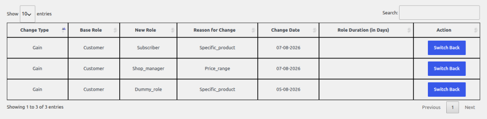 Admin can View User Role History