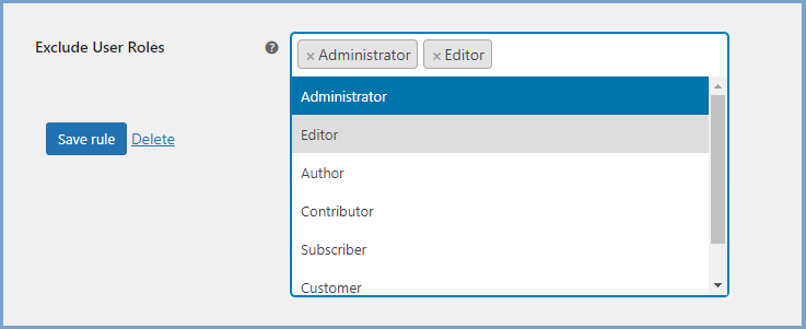 Exclude Specific User Role