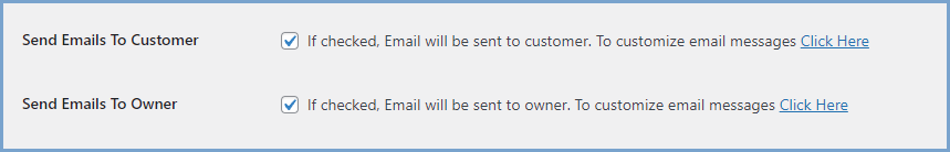 Email notifications for customers and store owners