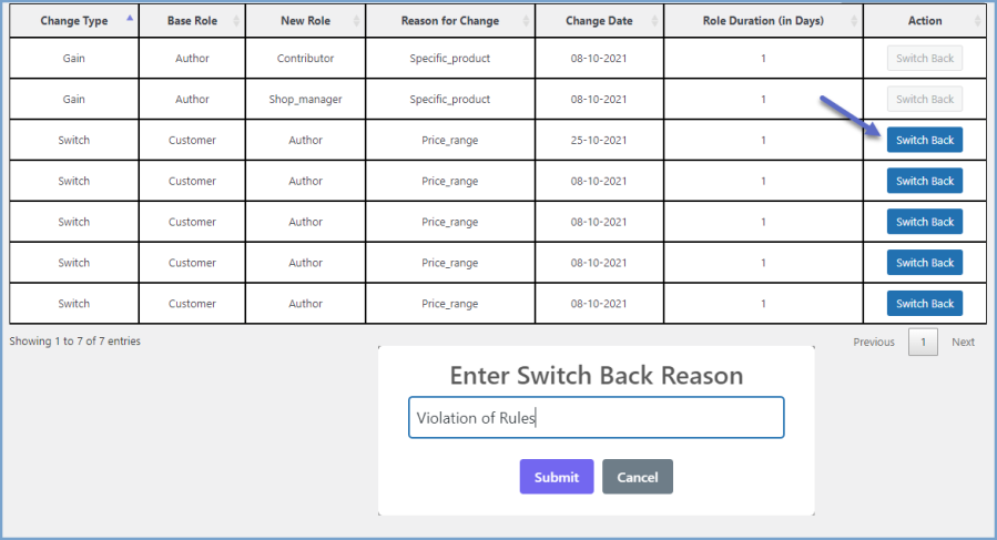 Return Users to Previous Roles as Needed