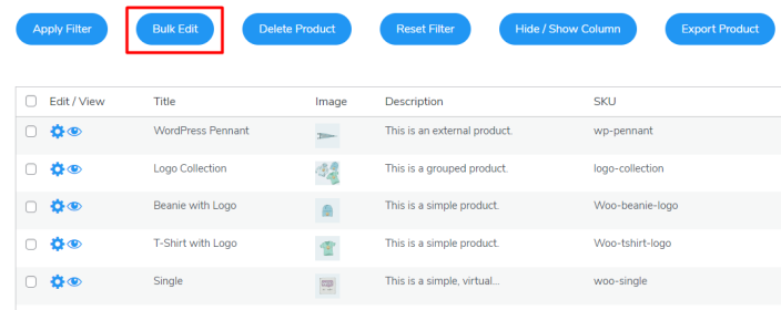 bulk edit settings