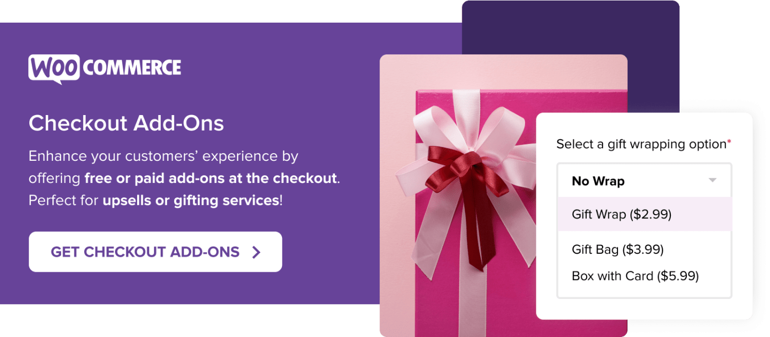 Offer free or paid add-ons at the checkout with the Checkout Add-ons extension