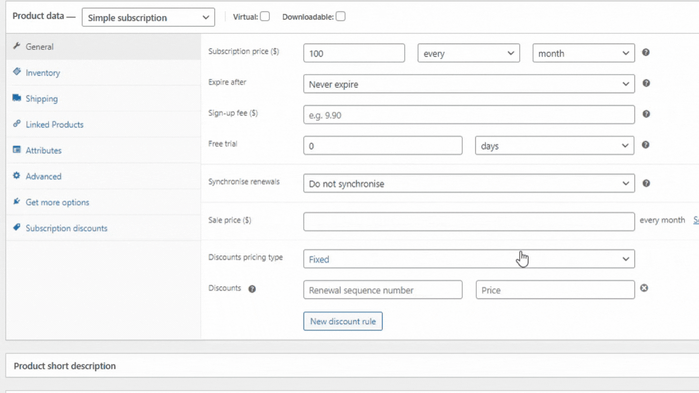 fixed discounts woocommerce subscriptions