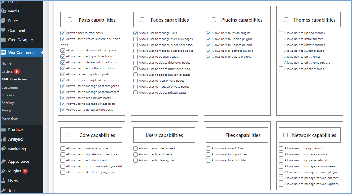 Change Capabilities of User Roles