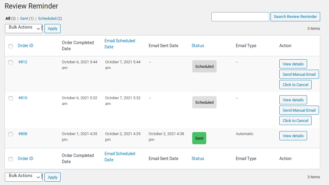 Review Reminder for Remind Users to Review their Purchases
