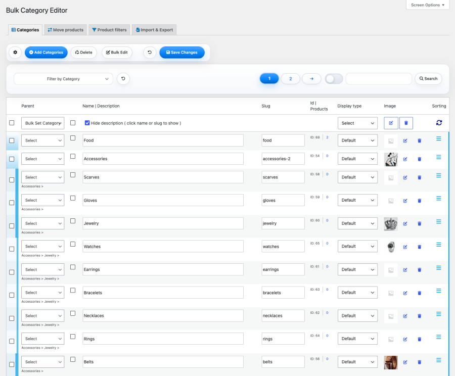 Bulk Category Editor - home