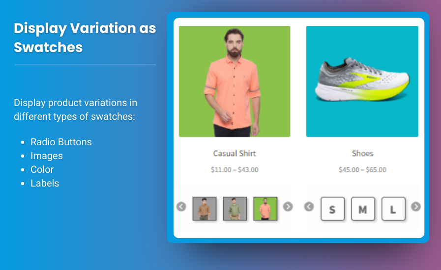 Variations as Radio Buttons for WooCommerce