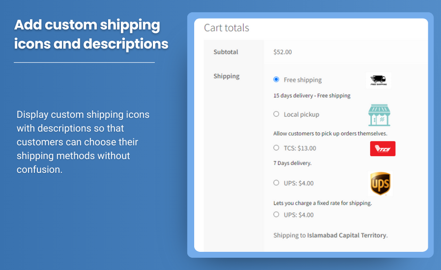 Hide WooCommerce Shipping Methods & Add Custom Shipping Icons