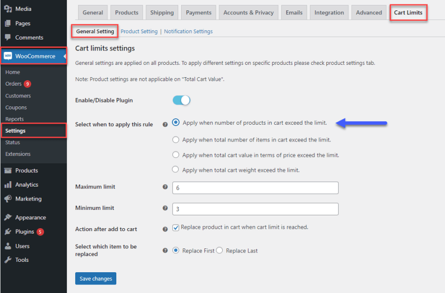 Limit Product Quantity in the Cart