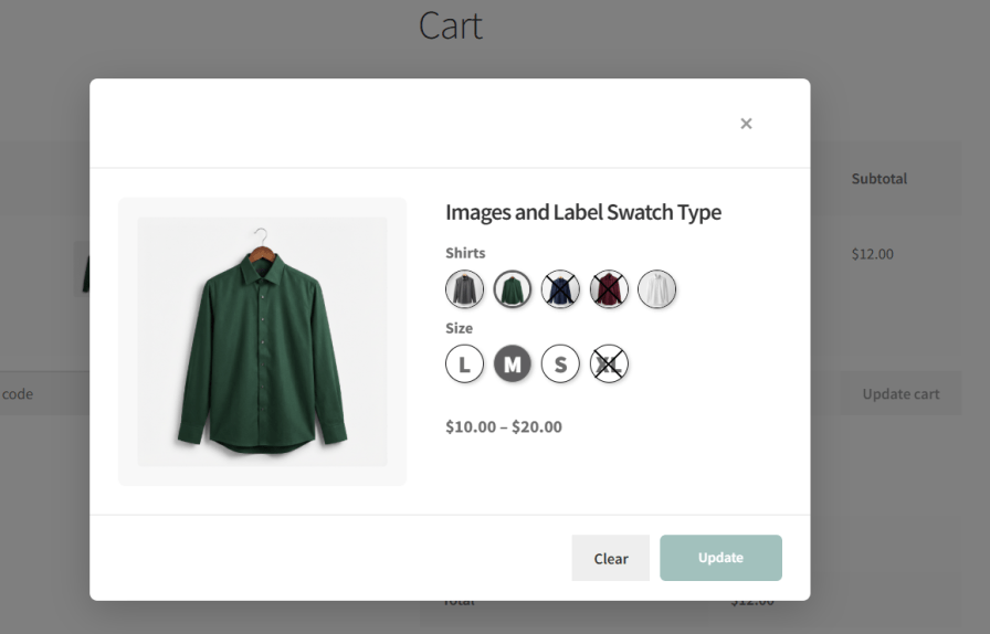 Edit Product Variations Directly from the Cart