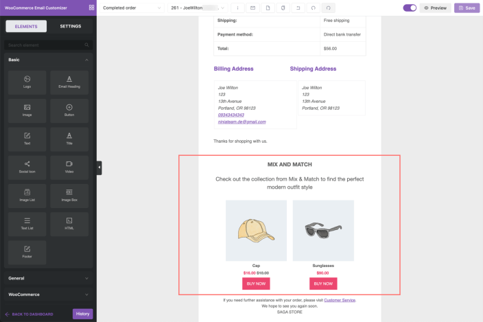 Send featured products via WooCommerce order email