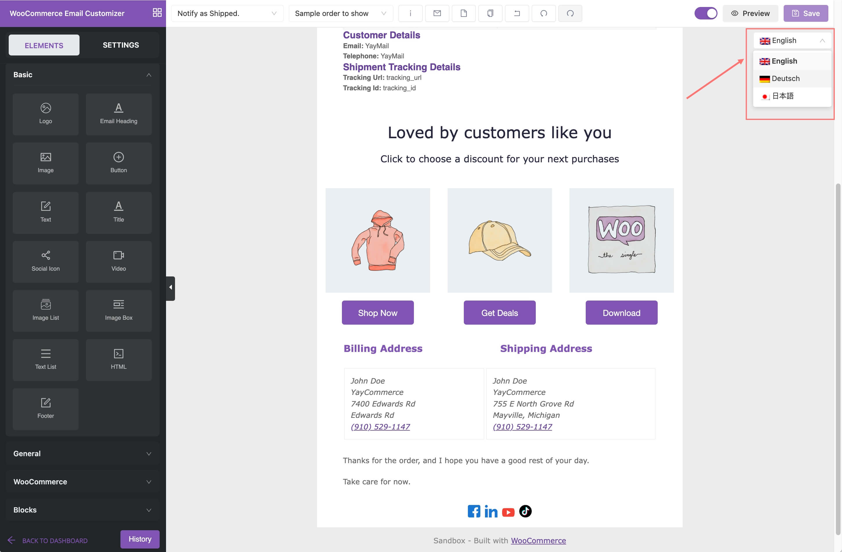 WooCommerce Email Templates by AutomateWoo is compatible with WPML 