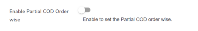 enable partial COD order wise