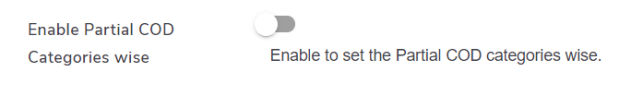 partial COD categories wise