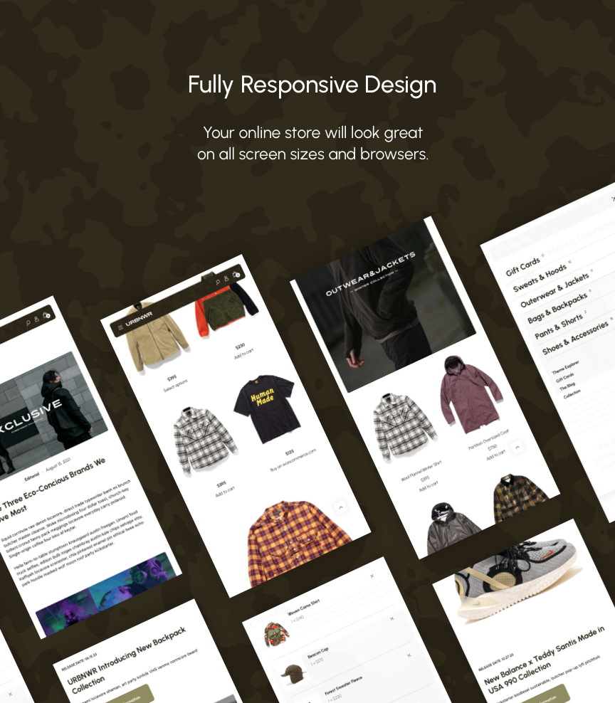 Urban Wear Fashion Theme - Fully Responsive Design - Your online store will look great on all screen sizes and browsers