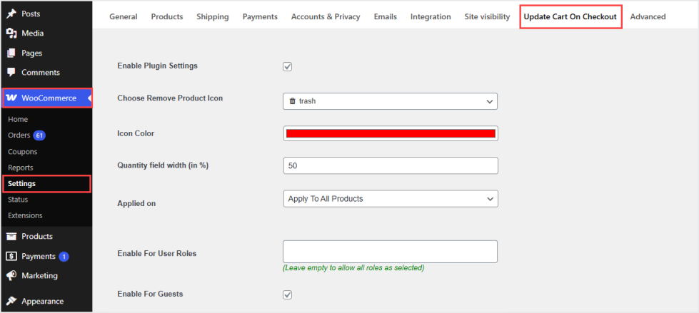 woocommerce update cart on checkout plugin