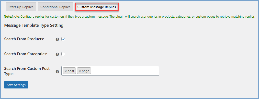 woocommerce chatbot custom replies