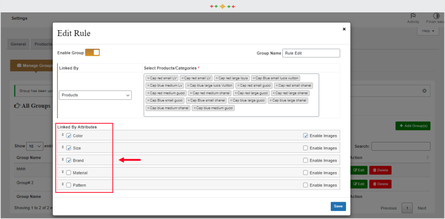 WooCommerce products linked by variaitons plugin