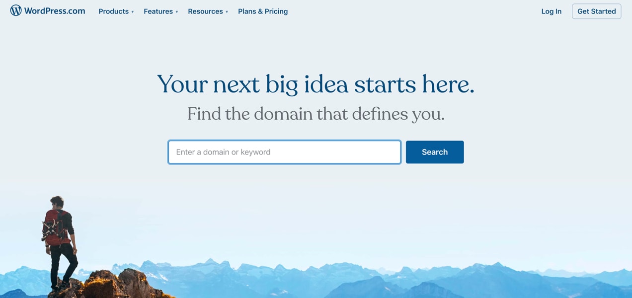 domain name search on WordPress.com