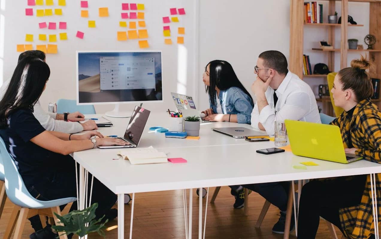 team working in an office