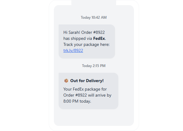 Shipment Tracking & Delivery SMS