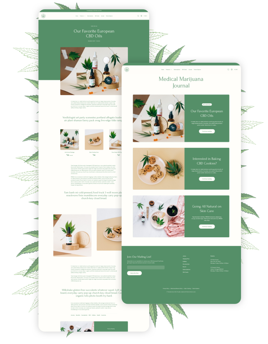 CBD Retailer Health and Beauty Theme - Blog Layout