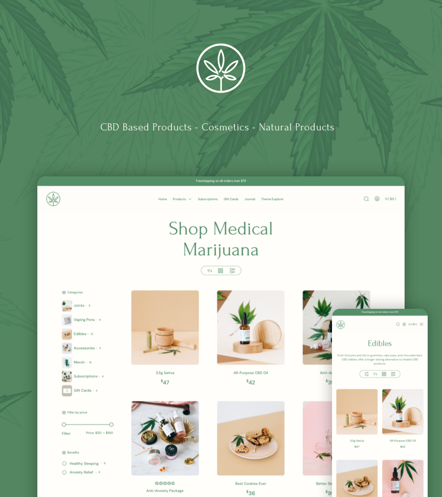 CBD Retailer Health and Beauty Theme - Cover Image