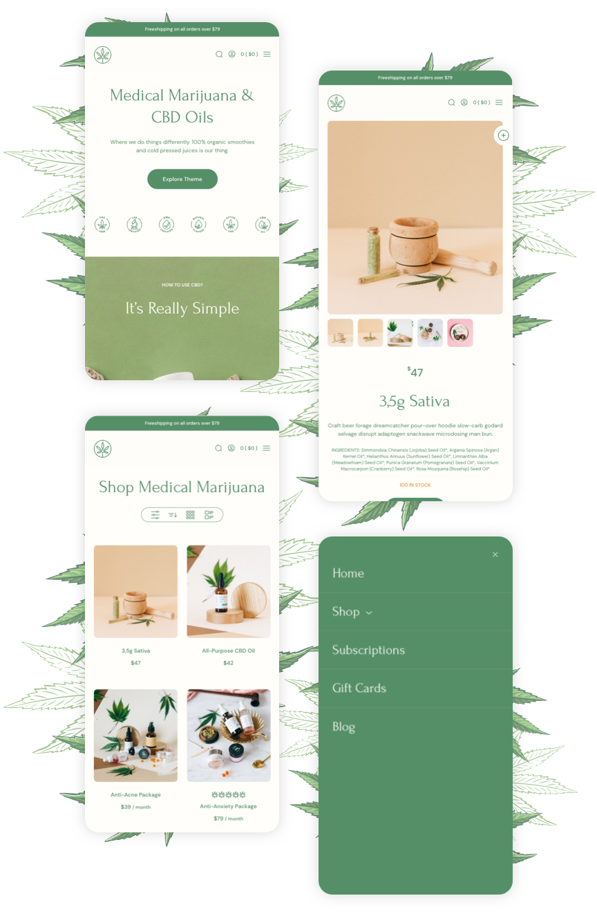 CBD Retailer Health and Beauty Theme - Mobile Design