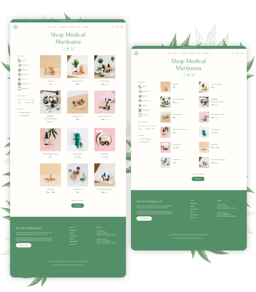 CBD Retailer Health and Beauty Theme - Shop Layouts