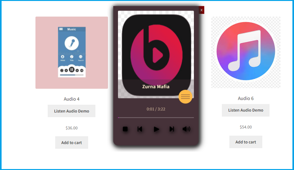 Music Player for WooCommerce: reproductor de audio en la página de la tienda