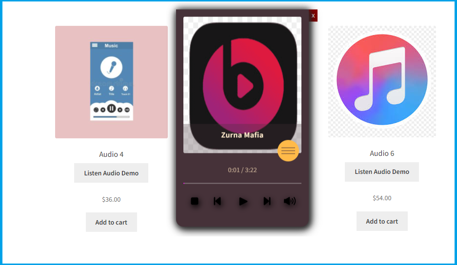 Music Player for WooCommerce - Lecteur audio sur la page de la boutique