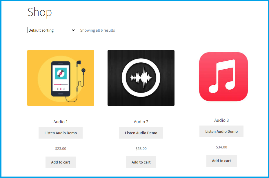 Music Player for WooCommerce: botón Escuchar audio