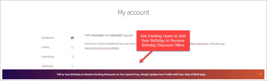 WooCommerce birthday discounts plugin